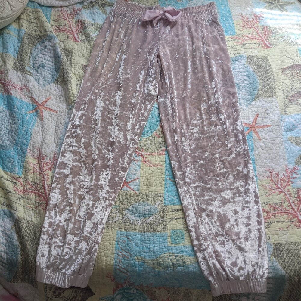 Crushed velvet jogging pants